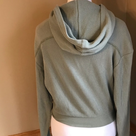 SKIMS brushed waffle zip hoodie Mineral Green Size XS. - Picture 4 of 4